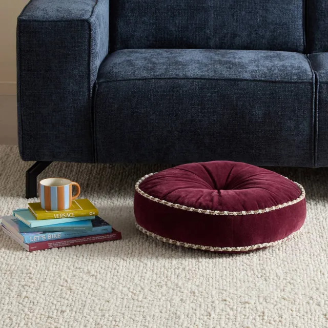 NOUS Living ronde sierkussen Ranger Ø50 cm - donkerrood burgundy