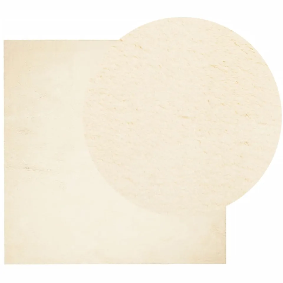 vidaXL Vloerkleed HUARTE laagpolig zacht wasbaar 160x160 cm crème