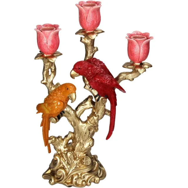 Kersten Kandelaar Vogels Rood & Oranje - 37,5 cm Multi