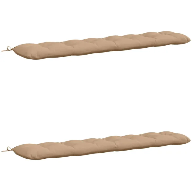 vidaXL Bankkussens - VIANEN - 2 - st - 100% - Polyester - Zand - 180 - x - 30 - x - 12 - cm