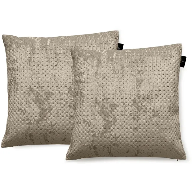 LINNICK Sierkussens Velvet - Bronze - Sierkussens 50x50cm - Set van 2 Kussens - 100% Velvet Voorzijde - 100% Micropercal Achterzijde