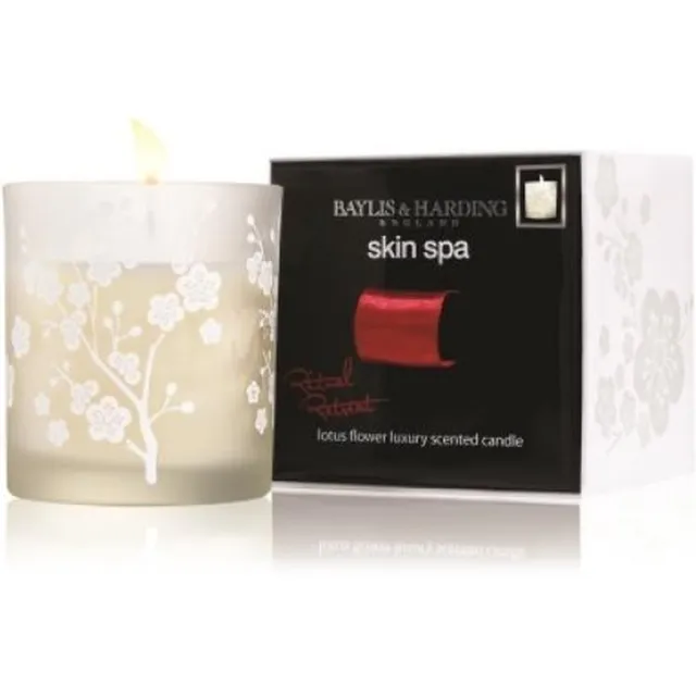 Baylis and Harding Bayliss & Harding - Skin Spa Lotus Flower Candle -200gr wit