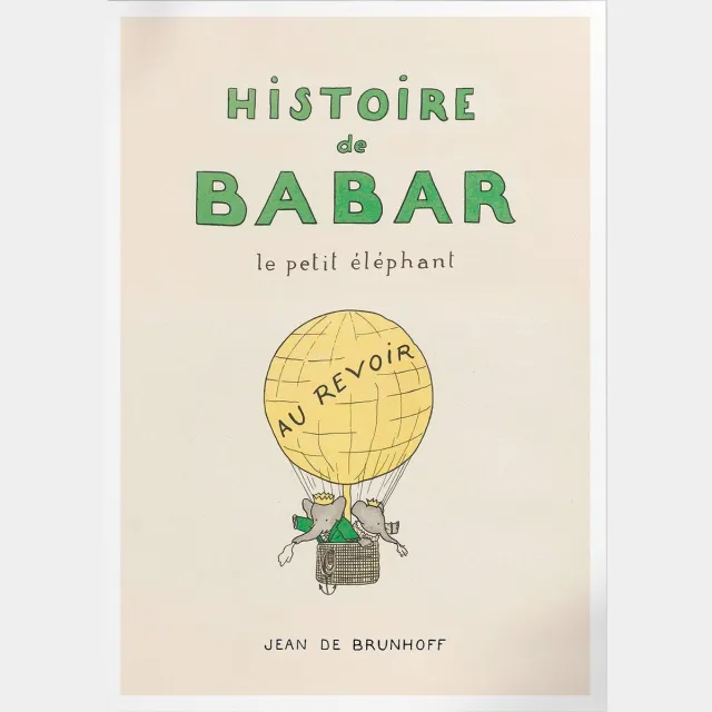 Pepperwall Au Revoir Babar (Babar de Olifant) | Poster | A3: 30 x 40 cm Multikleur