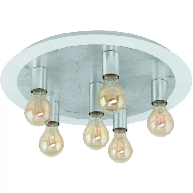 EGLO Passano Plafondlamp - E27 - Staal - Wit|Zilver Zilver;Wit