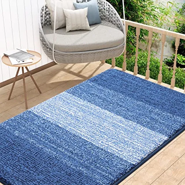 Homaxy Deurmat - Deurmat Antislip - Deurmat Binnen - Droogloopmat - Schoonloopmat - 82X122 cm - Marineblauw