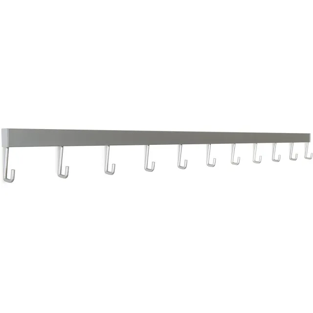 STAS picture hanging systems STAS Wandrek / Kapstok – 100cm - Aluminium - universeel ophangrek en kapstok voor jas, tas en accessoires