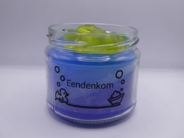 Small creations Kaars in pot. Eendenkom. Oceaangeur. Blauw