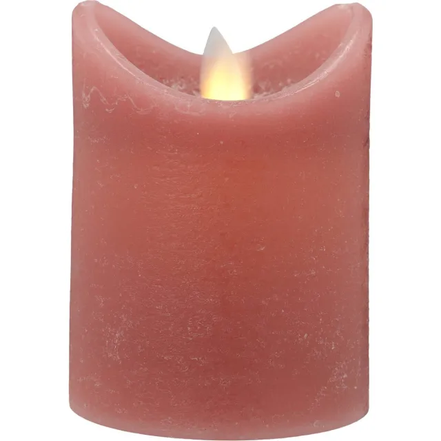 Blokker Rustiek LED kaars 7,5x10 roze