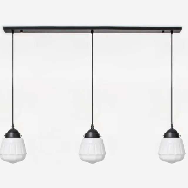 Coloured by Art 3 x Cadence lampen aan plafondbalk Moonlight - Art Deco Trade Zwart