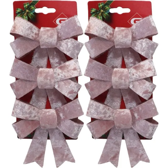 Gerimport kerstornamenten strikken - 6x st- velvet roze - 6x13 cm - glitters - kerstversiering