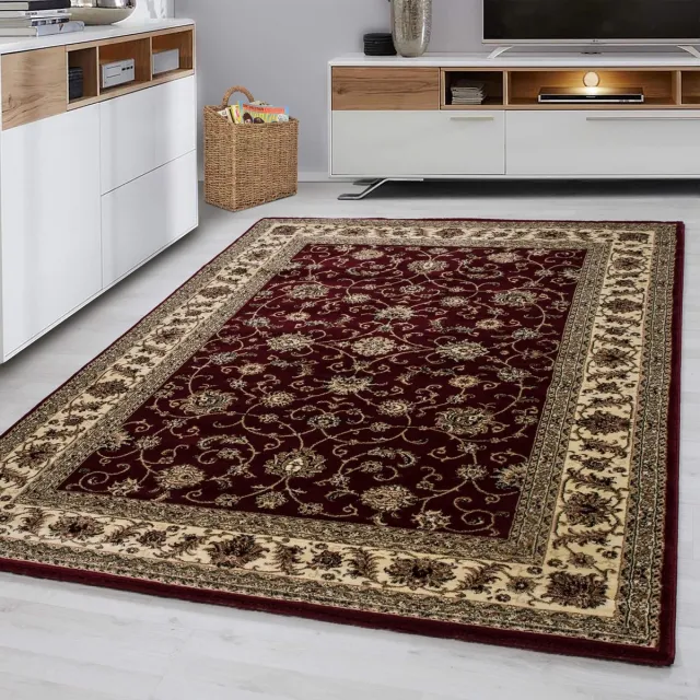 Ayyildiz Oosterse vloerkleed, oosters design, rode kleur, vloerkleed voor de woonkamer, jute achterkant, afmeting: 200 cm x 290 cm Rood,Meerkleurig