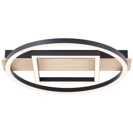 Brilliant Plafondlamp Maureen Hout ⌀37cm 24w Zwart