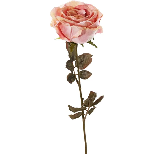 Top Art Kunstbloem roos Calista - oud roze - 66 cm - kunststof steel - decoratie bloemen Oudroze