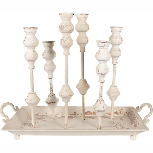 Clayre & Eef Kandelaar 55x26x43 cm Wit MDF