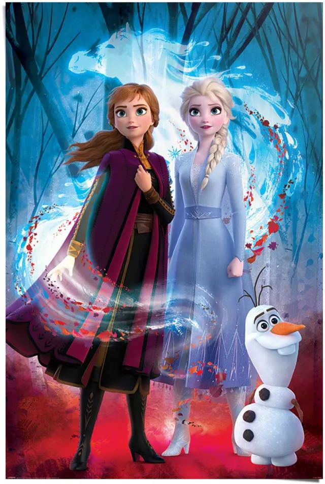 Reinders Poster Frozen 2 - 91,5 x 61 - Papier - REINDERS blauw