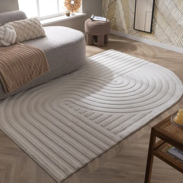 Fraai Organisch Vloerkleed - Flowy Arch Creme | Wasbaar - 200x290cm Crème