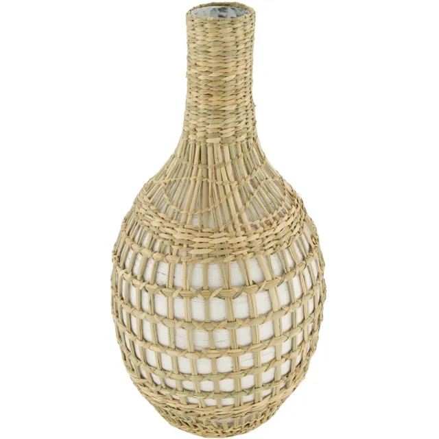 Youna Label Hoge Vaas - Zeegras & Bamboe - Naturel - 40 cm