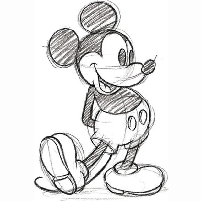 Pyramid Poster - Mickey Mouse Sketched Single - 80 X 60 Cm - Multicolor Zwart