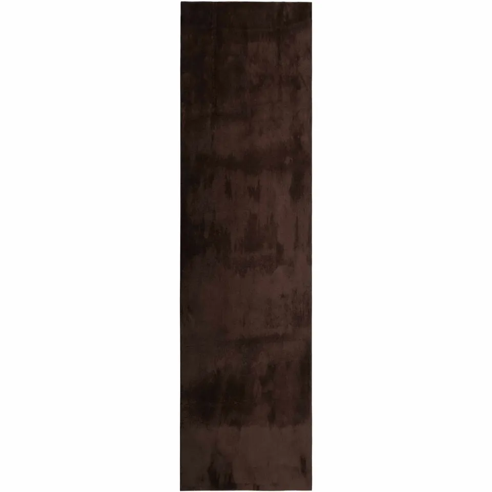 vidaXL Vloerkleed HUARTE Bruin 80 x 750 cm 100% Polyester Plat, foto 3