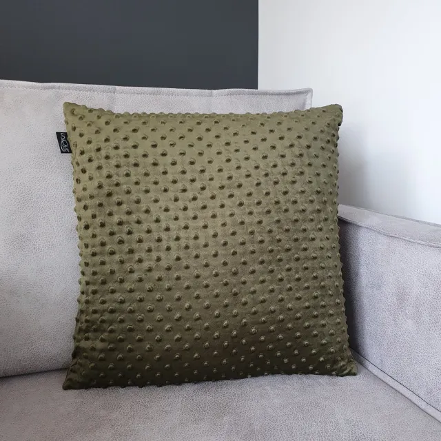 Unique Living Kussen – Sierkussen – Kussens Woonkamer – Velvet – Noppen – Luxe Kussen – 45x45 cm – Donker Groen
