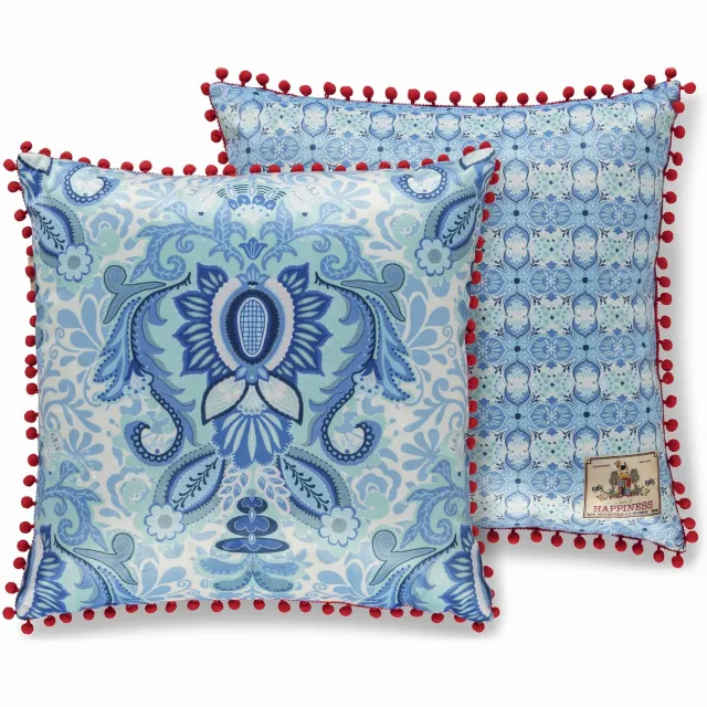 Happiness Sierkussen YOGI 48x48 cm polyvelvet Blauw