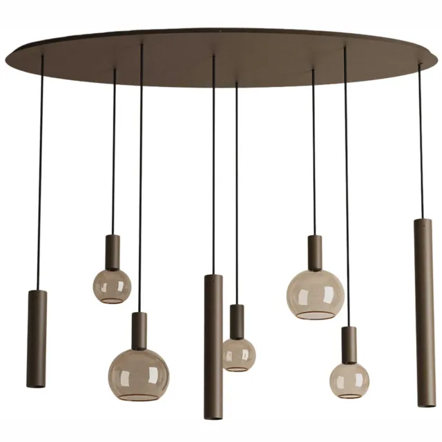 ZTAHL Hanglamp Riva ovaal zwart 8 platinum