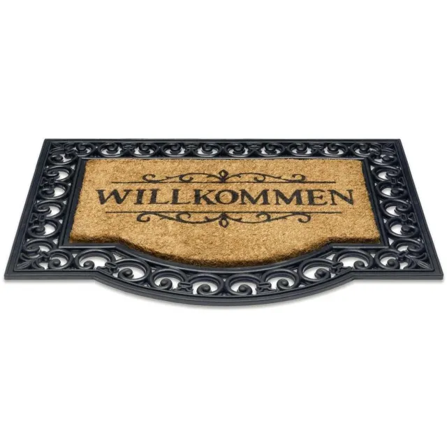 Hamat Deurmat Willkommen 60x80cm Naturel/Zwart