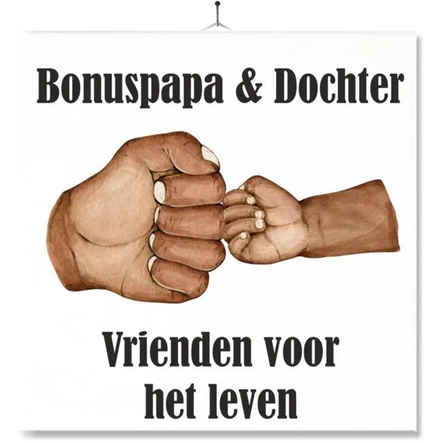 MC Living Tegel Met Opdruk | Verjaardag kado | Toilet WC | Bonuspapa & Dochter Vrienden voor het leven ontwerp 3