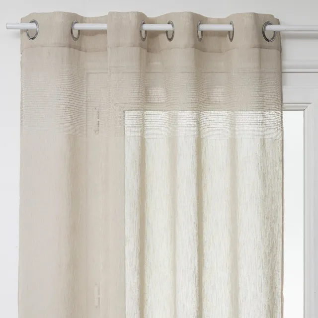 Atmosphera Créateur d'intérieur® Atmosphera Transparant Gordijn 140x240cm - Kant en klaar met ringen - Beige Beige lin