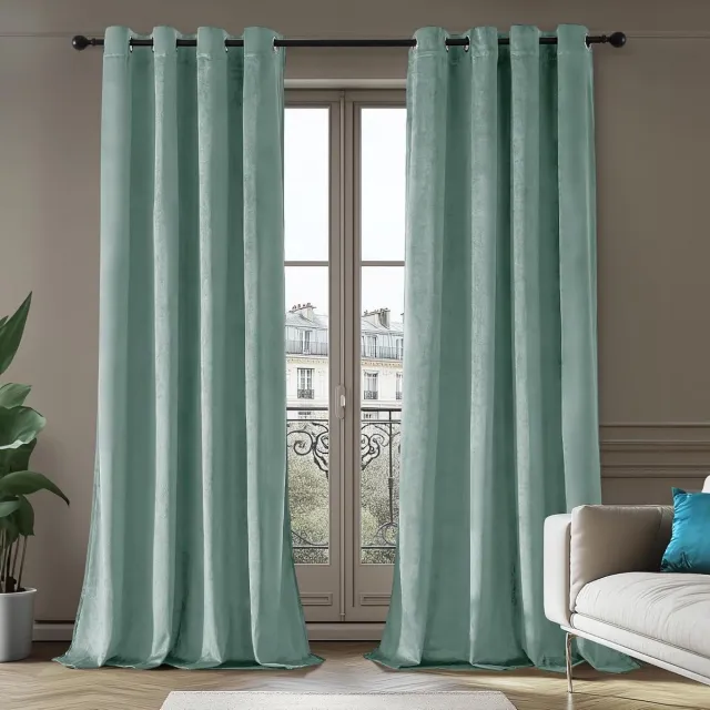 Provento Opaque Thermisch Gordijn met Ringetjes voor Slaapkamer - Koude Bescherming - Dik - Blauw - 140x280 CM Any