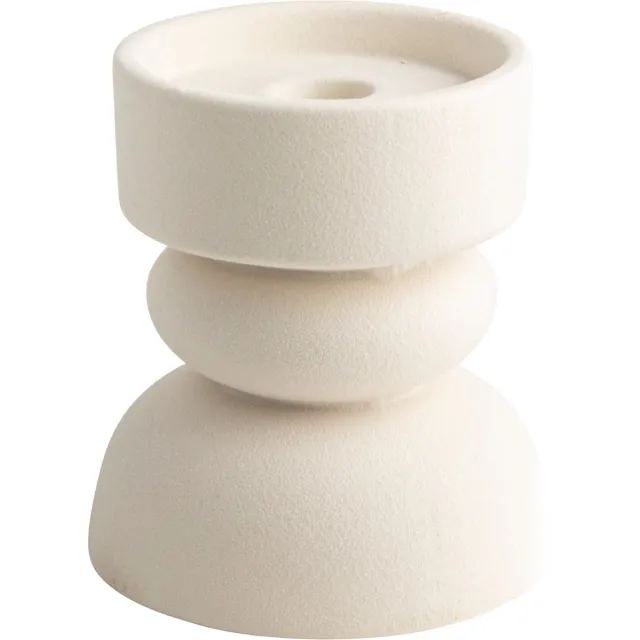 Gusta Kandelaar - Keramiek - Zand - 9.8x12.5 cm Beige