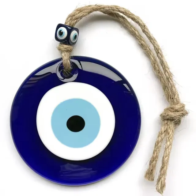 Afecto boze oog - groot formaat 10 cm - Amulet - Talisman - Hanger - Sieraad - Bescherming - Geluk - Boze oog - evil eye E: ⌀ 10 cm blauw