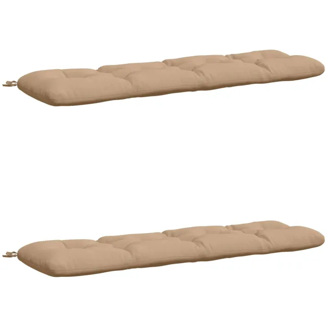 vidaXL Bankkussens - VIANEN - 2 - st - 100% - Polyester - Zand - 150 - x - 40 - x - 12 - cm