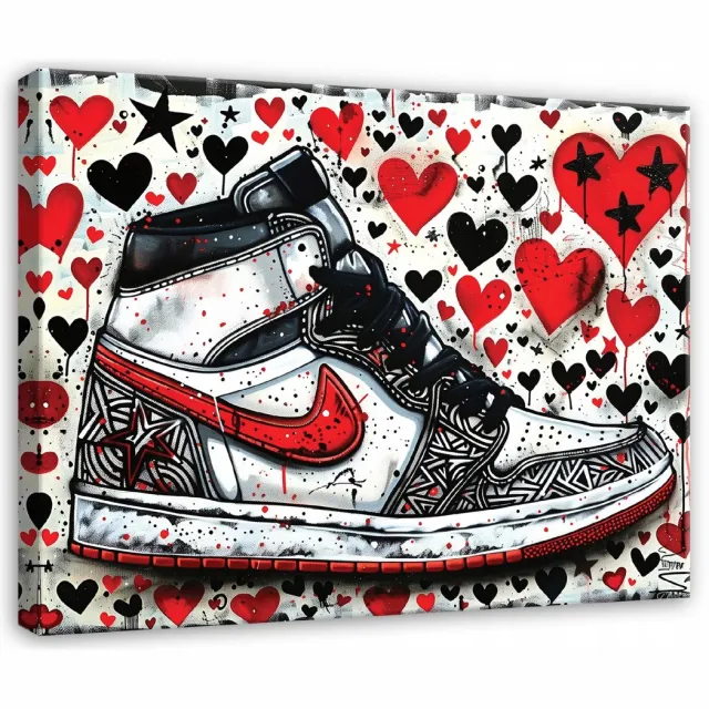 WALLARENA Canvas schilderij - 60x40 cm - moderne street art graffiti afbeelding multikleurig