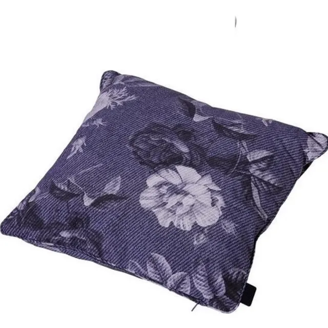 Madison sierkussen 50x50 cm Rib Denim flower blue Blauw