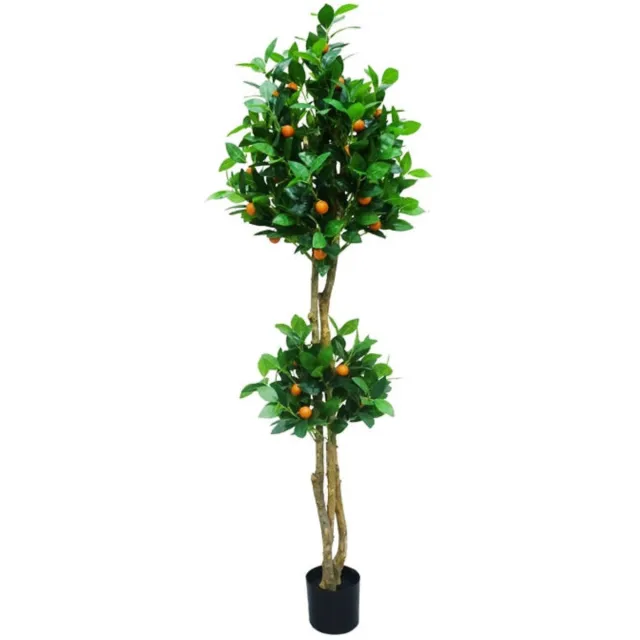 NeverLeafs Sinaasappelkunstboom - 130 cm - mediterrane uitstraling Groen