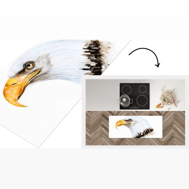 KitchenYeah Keukenloper - Loper keuken - Arend - Vogel - Waterverf - Keukenloper vinyl Multicolor
