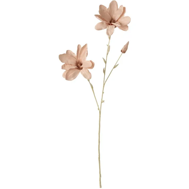 J-Line bloem Magnolia - polyester - lichtroze - large - 12 stuks