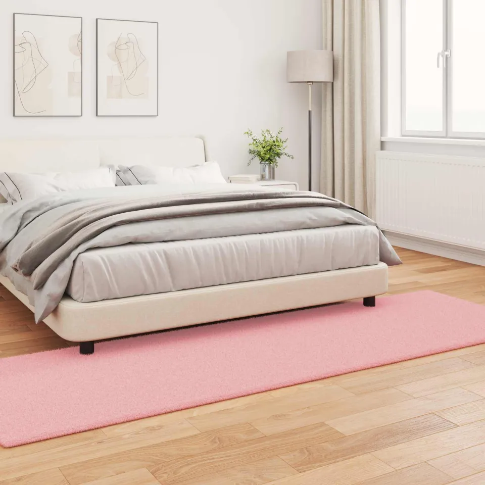 vidaXL Antislip vloerkleed van imitatie konijnenbont OLITE Roze, foto 3