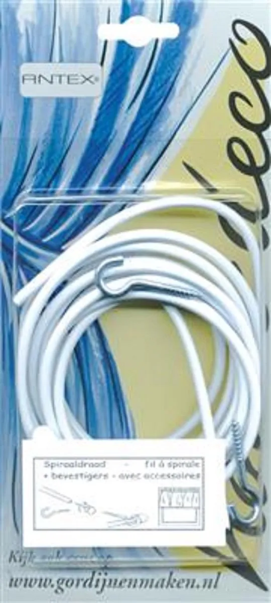 Antex Spiraaldraad set met bevestigers/accessoires - 2,5 meter wit