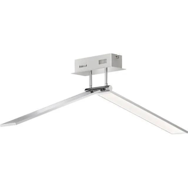 Wofi LED plafondlamp plat lang zwenkbaar LED lang, dimbaar ALU, 1x LED 26,5W 1700Lm warm wit, L 100 cm Nikkel