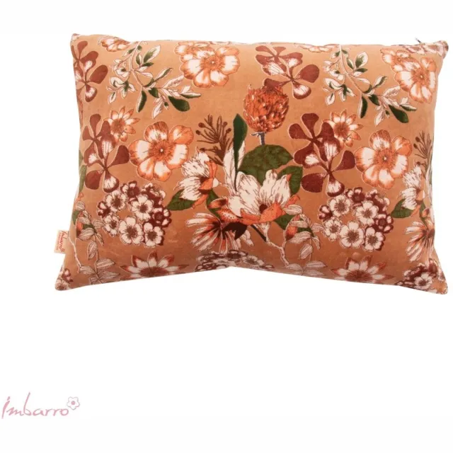 Imbarro Home & Fashion Imbarro - Sierkussen - Kussen - Essence - Camel - Velours - Bruin - Bloemenprint - 40x60cm Camel Bruin