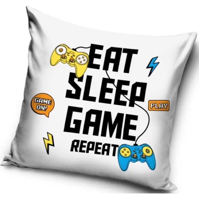 Gamer Eat Sleep Game Repeat sierkussen 40X40 cm multi