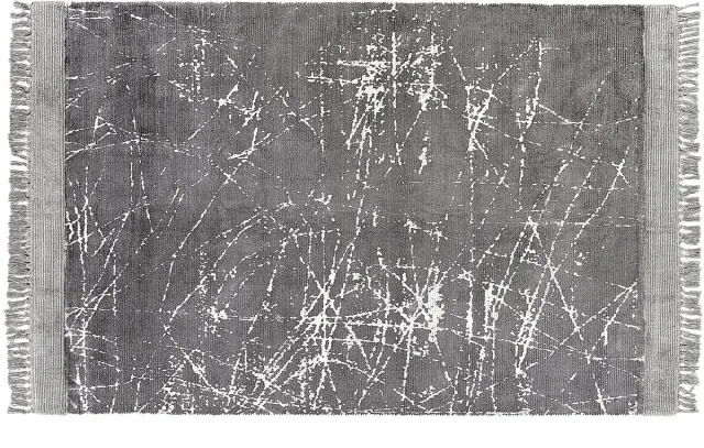 Beliani HANLI - Vloerkleed - Grijs - 140 x 200 cm - Viscose