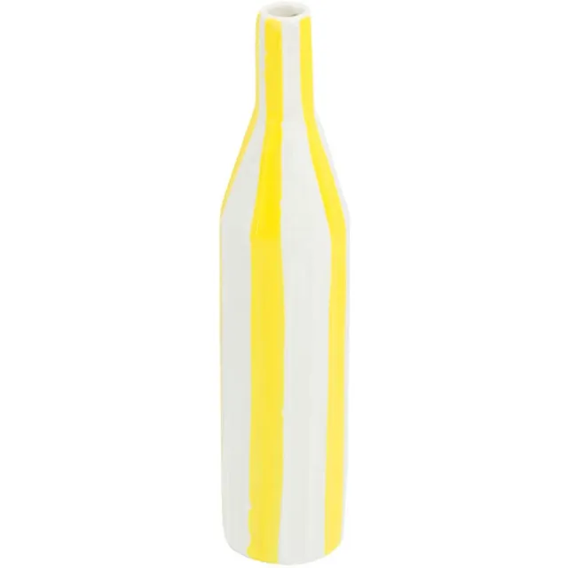 Homebound by Kolony HomeBound by KY | Aardewerk vaas stripe yellow | bloemenvaas geel gestreept