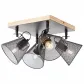 Brilliant 40135/76 - 4 Spots Plafondlamp Metaal/Hout zwart