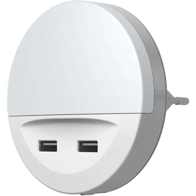 Osram LUNETTA LED nachtlampje wit, met USB-uitgang, dag-/nachtsensor, geïntegreerde mobiele-telefoonhouder, stekkersysteem, warmwit, IP20