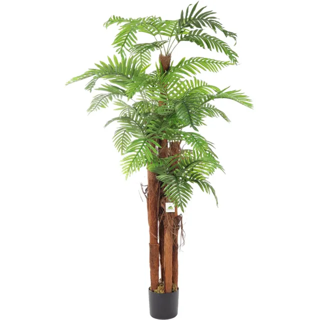 Kunstpalm Kokos 180cm | Kokoshaar Kunstpalm - Kunstplant voor binnen - Groen\Bruin - kunstpalm Donkerbruin