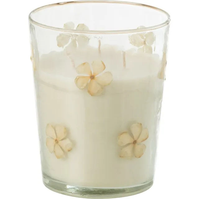 J-Line geurkaars Bloemen - Tender Rose - glas - transparant - medium - 55U
