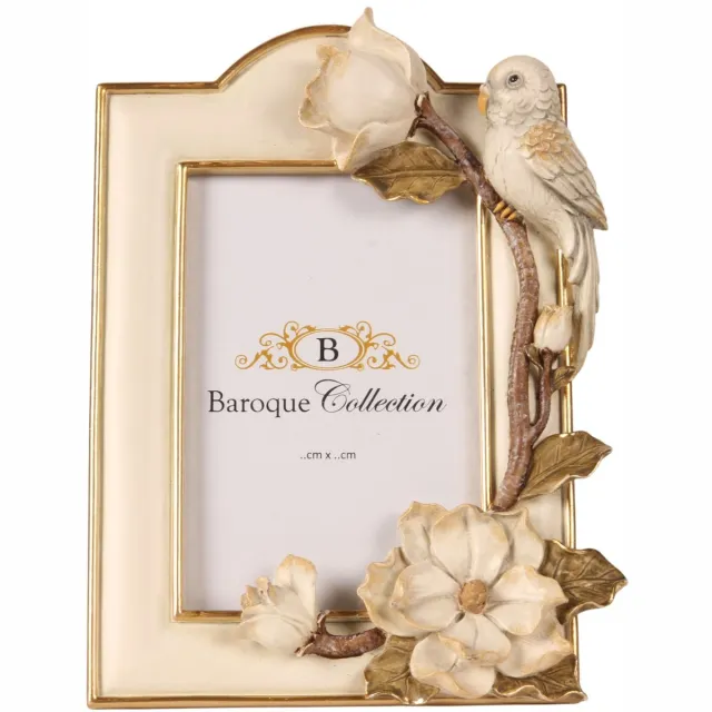 Baroque Fotolijst - Fotolijst 10 x 15 cm - Crème - Resin - 22.2x16.5x4 - Polyresin
